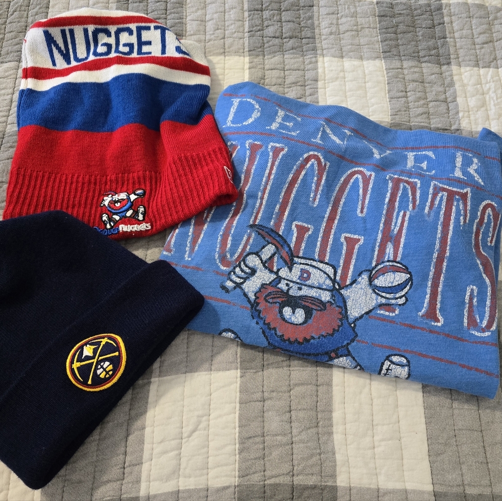 *Mother's Day Sale* Nuggets Fan Bundle (M t-shirt, 2 kids/women's size beanies)